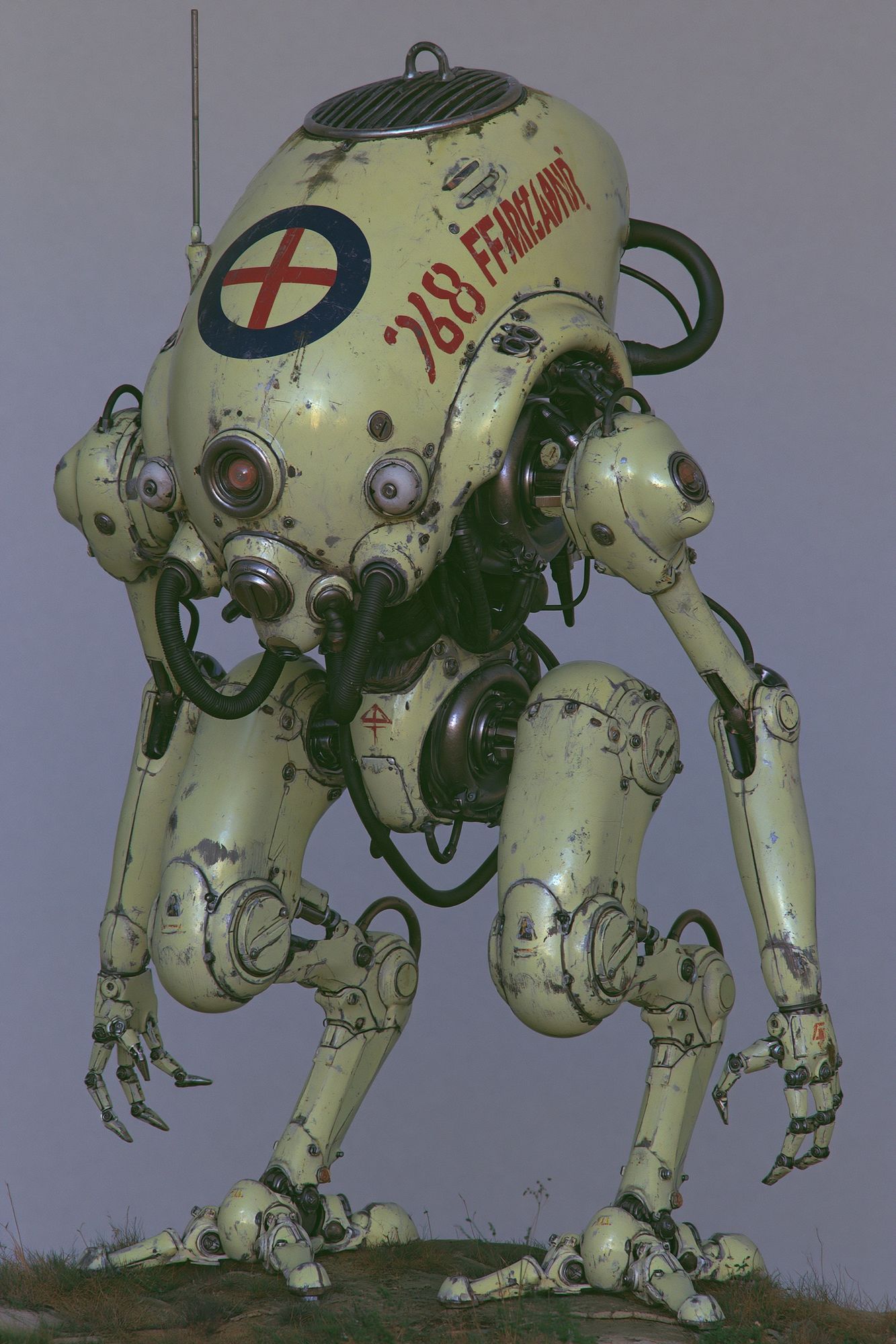 Retro Robot Mech Poster. poster — illustration art