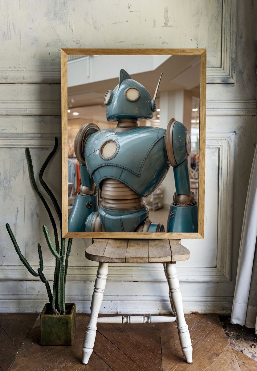 Retro Robot Photography Poster. room preview