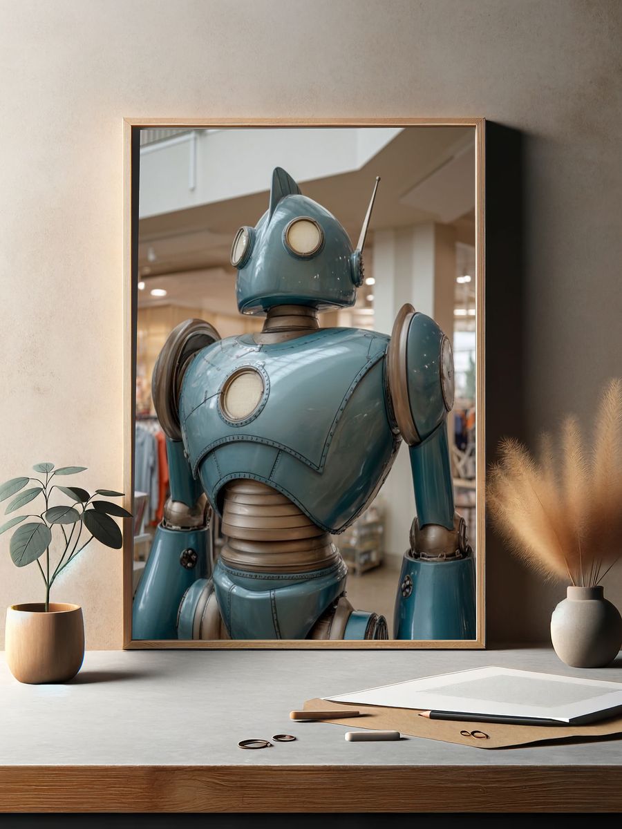 Retro Robot Photography Poster. — room view 2