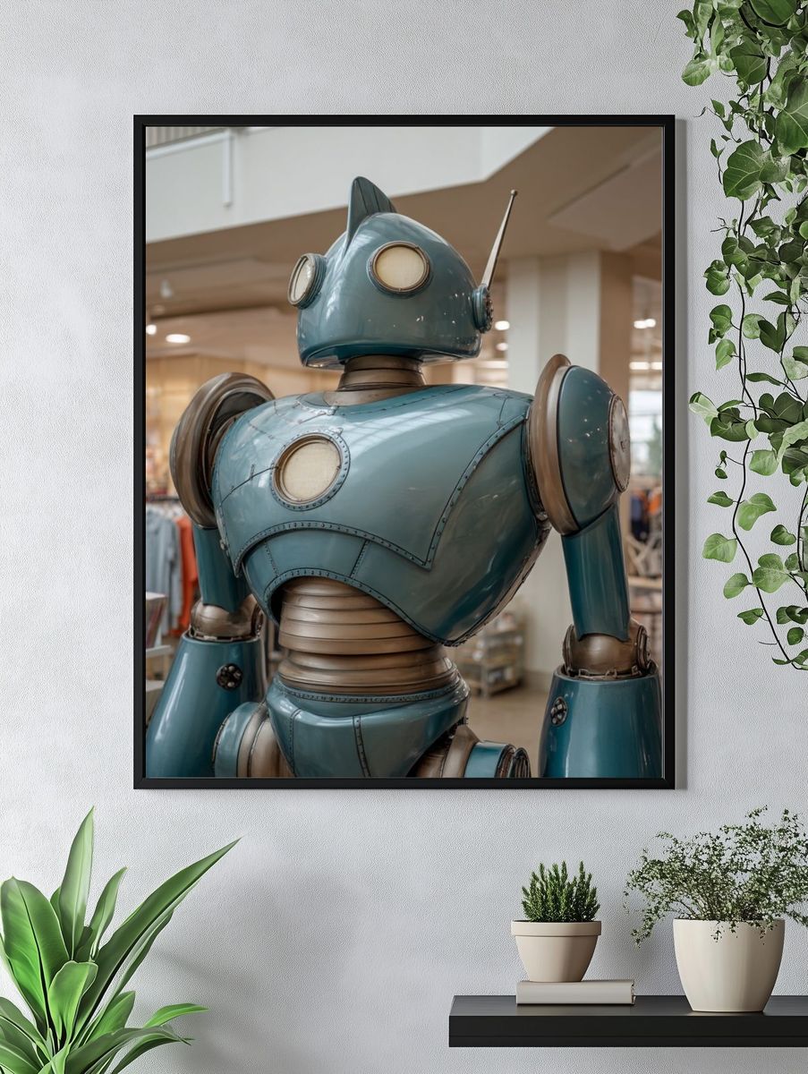 Retro Robot Photography Poster. — room view 4