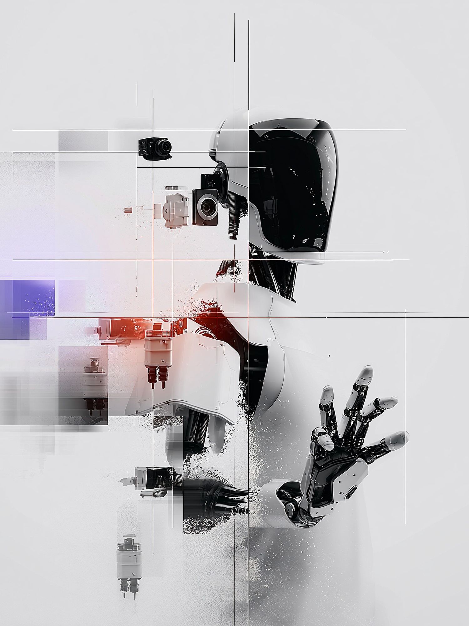 Futuristic Robot Portrait Print. poster detail