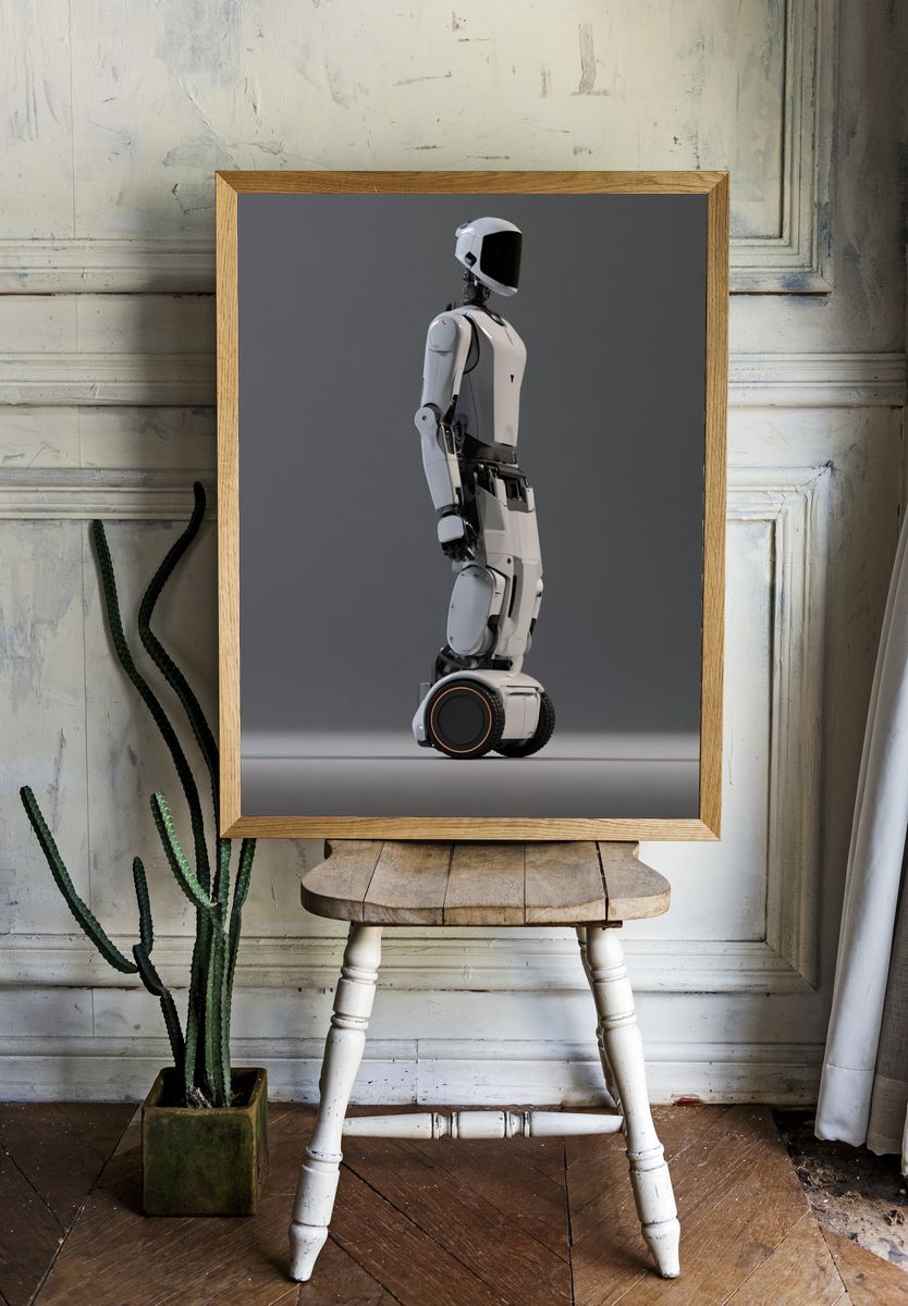 Humanoid Robot Illustration Poster. room preview