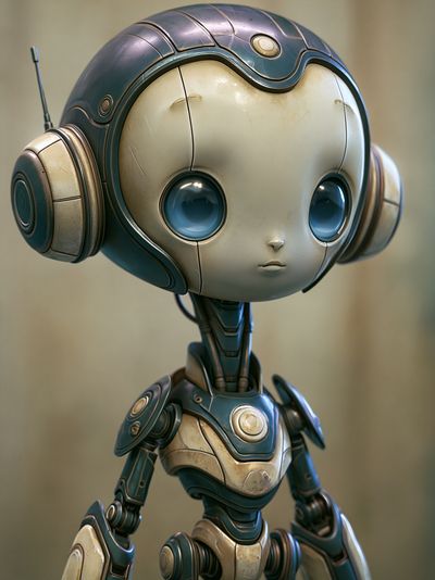 Cute Robot Portrait Print. poster print