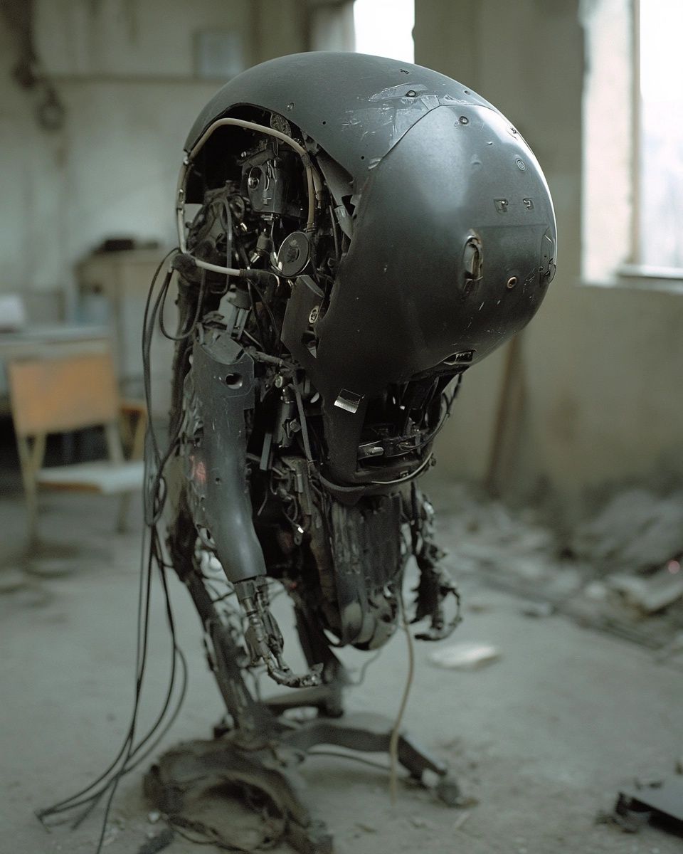 Broken Robot Portrait Print. poster — photography art