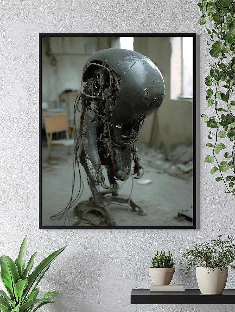 Broken Robot Portrait Print. — room view 4