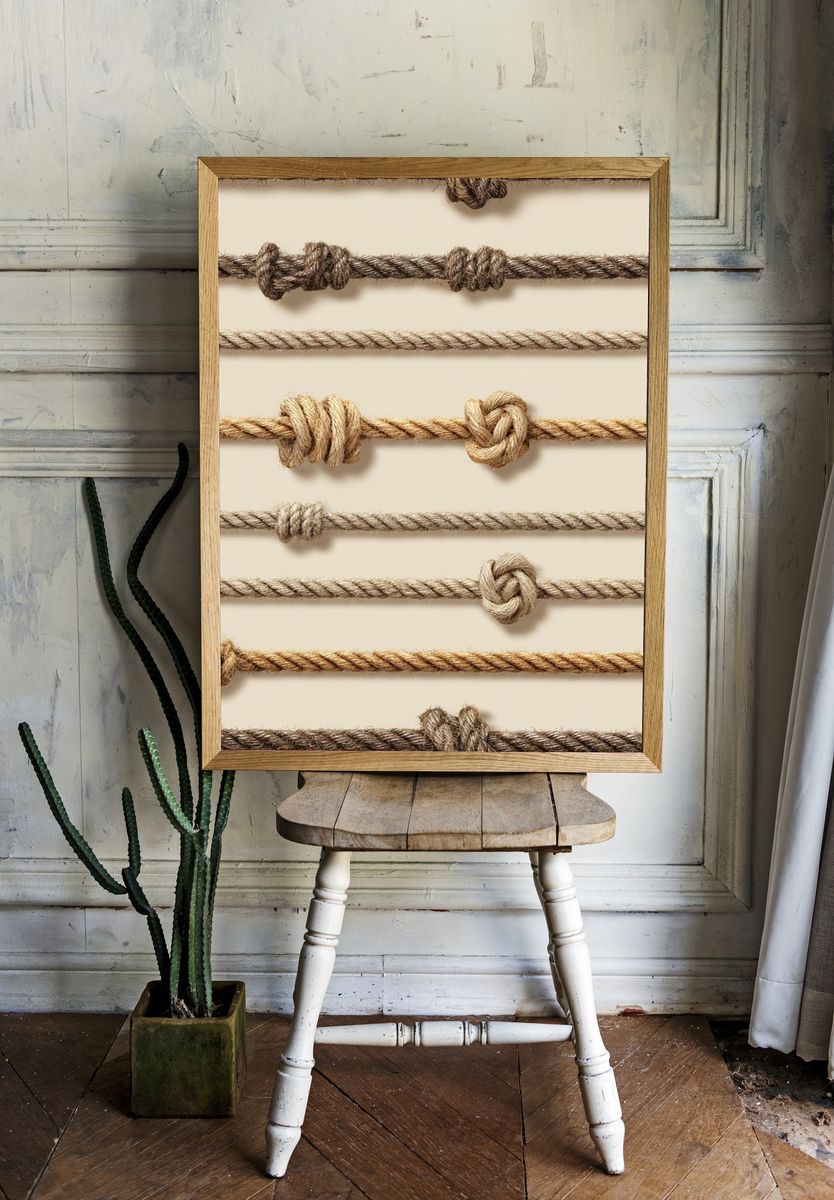 Knotted Rope Texture Print. room preview