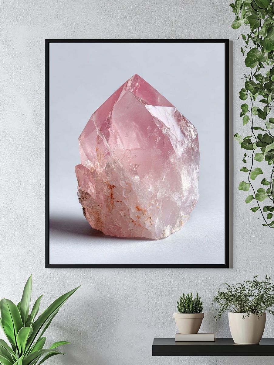 Rose Quartz Crystal — Photography Print. — room view 4