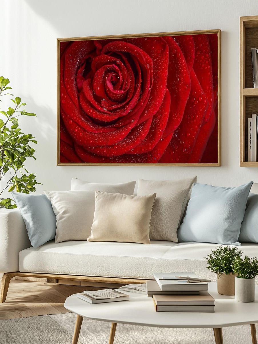 Free red rose image, public. — room view 2