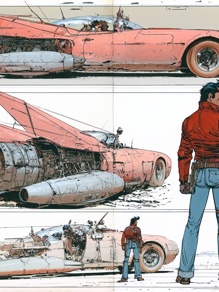 Retro Sci-Fi Car Concept Poster. poster — illustration art