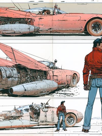 Retro Sci-Fi Car Concept Poster.