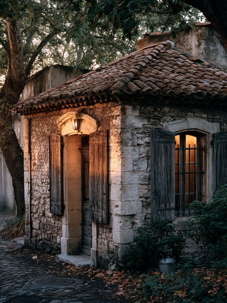 Rustic Stone Cottage Photography Poster. poster detail