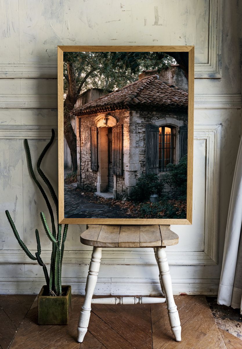 Rustic Stone Cottage Photography Poster. room preview