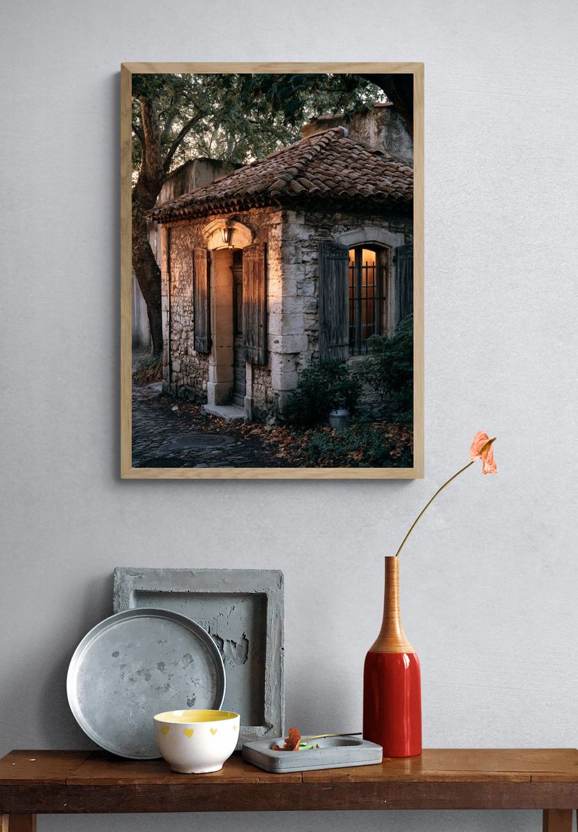 Rustic Stone Cottage Photography Poster. — room view 3