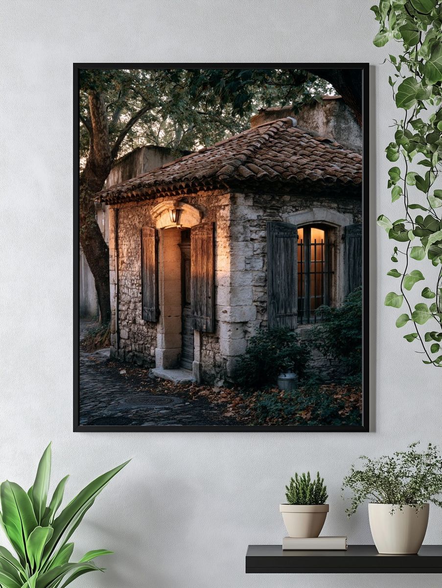 Rustic Stone Cottage Photography Poster. — room view 4