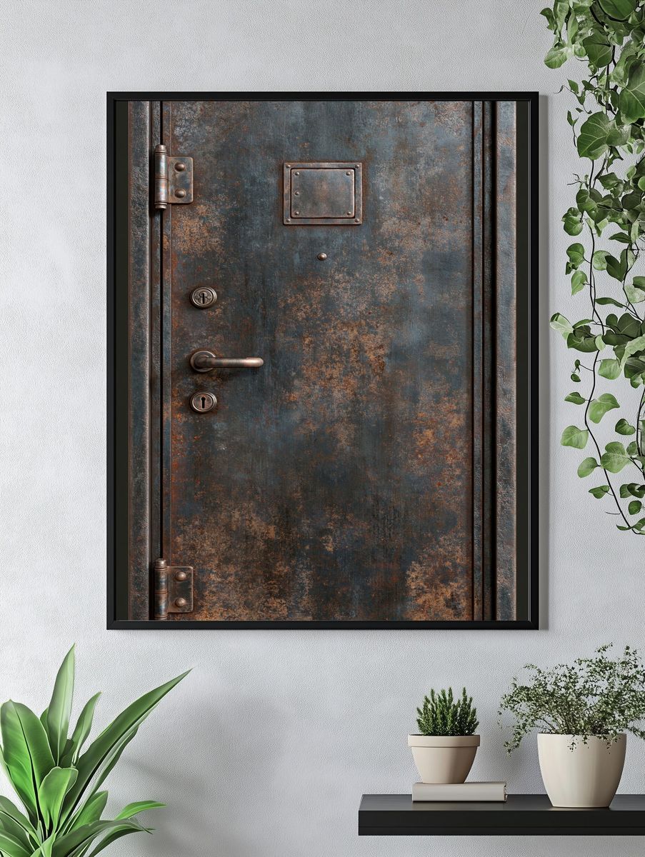 Rusty Steel Door Photography Poster. — room view 4