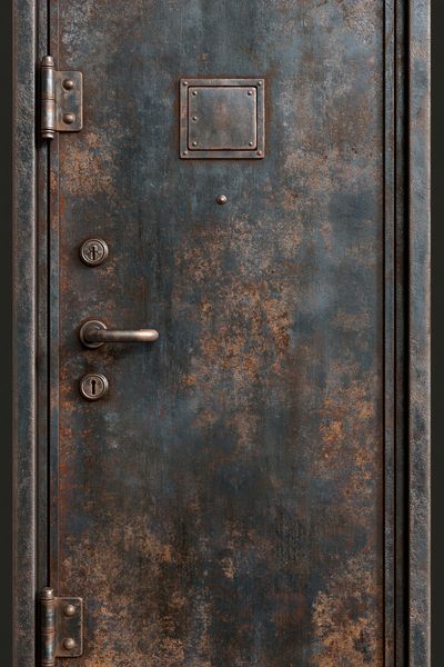 Rusty Steel Door Photography Poster. poster