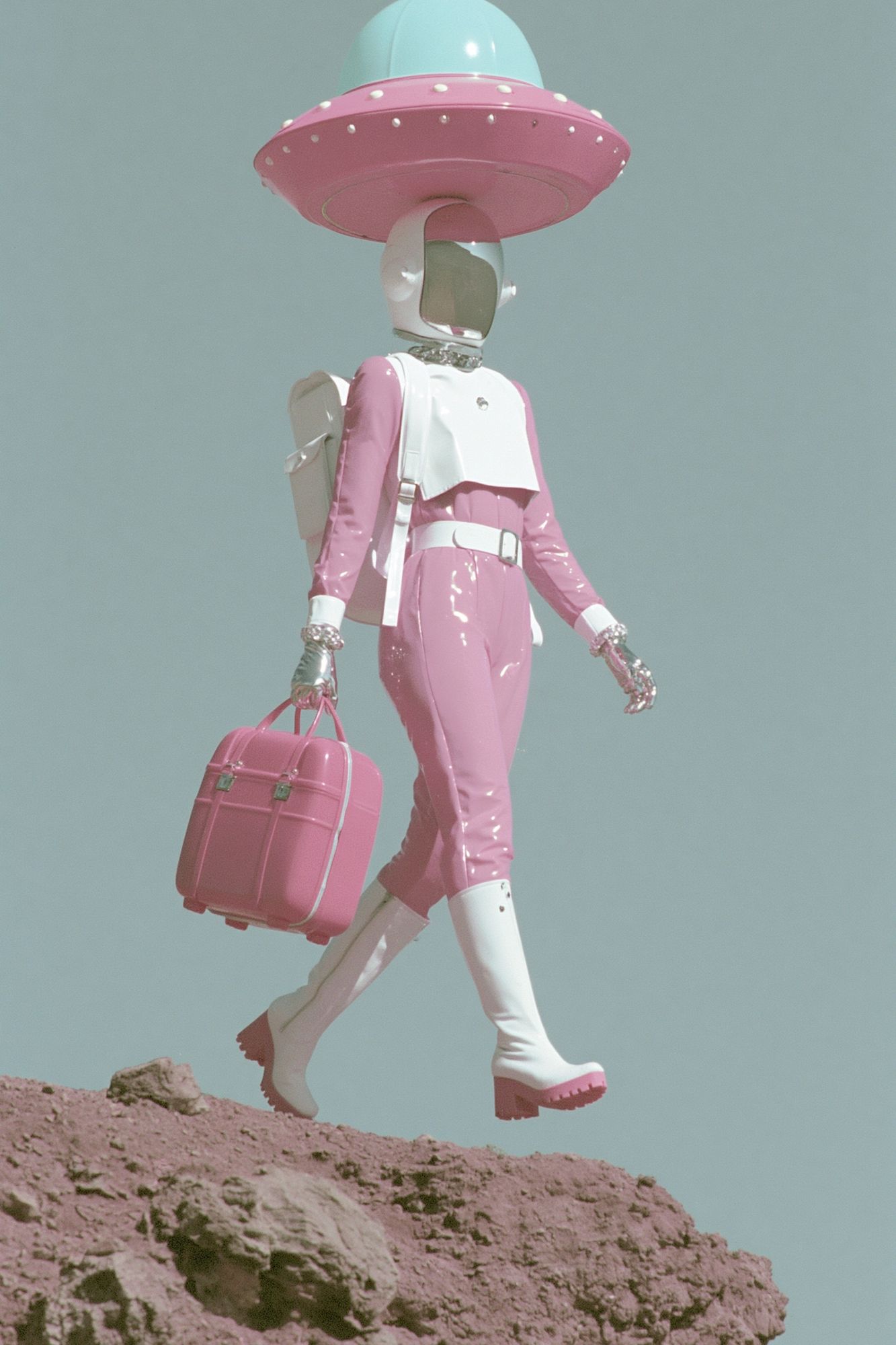 Retro Space Traveler — Surreal Print. poster — illustration art