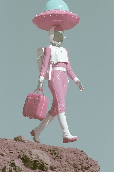 Retro Space Traveler — Surreal Print.