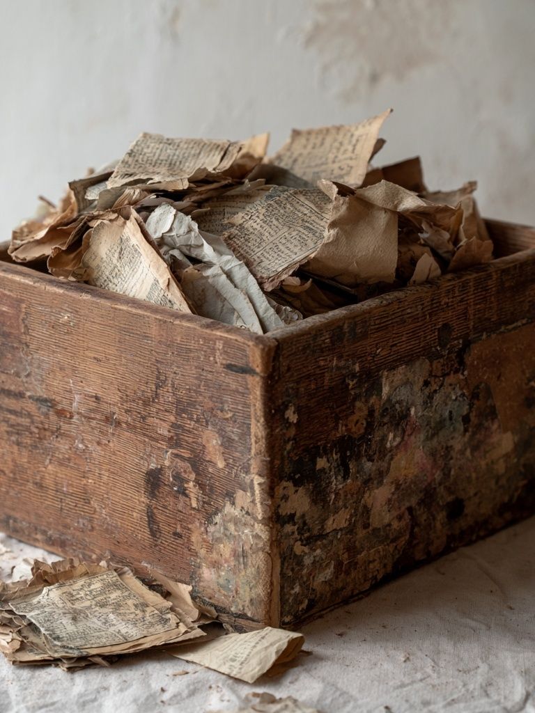 Rustic Paper Box Still Life Print. poster detail