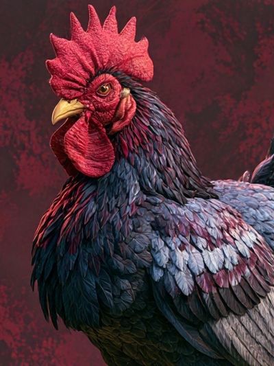 Rooster Portrait Photography Poster.