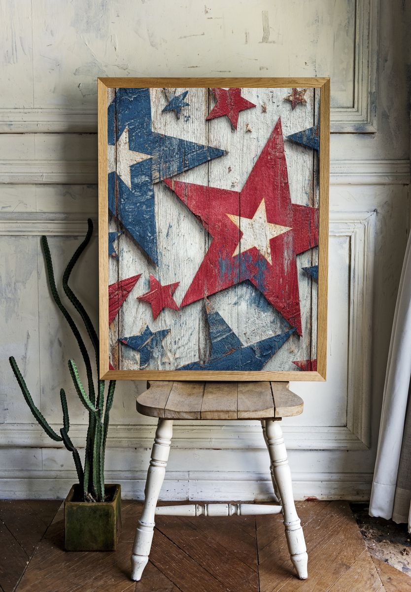 Rustic Stars Wall Art Poster room preview