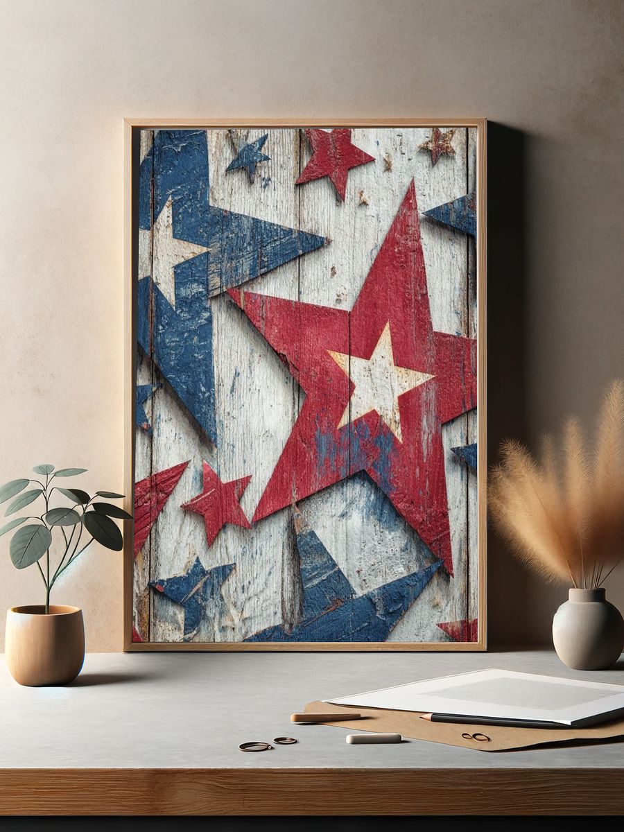 Rustic Stars Wall Art Poster. — room view 2