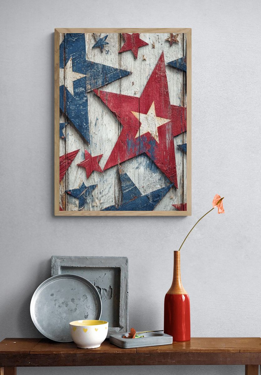 Rustic Stars Wall Art Poster. — room view 3