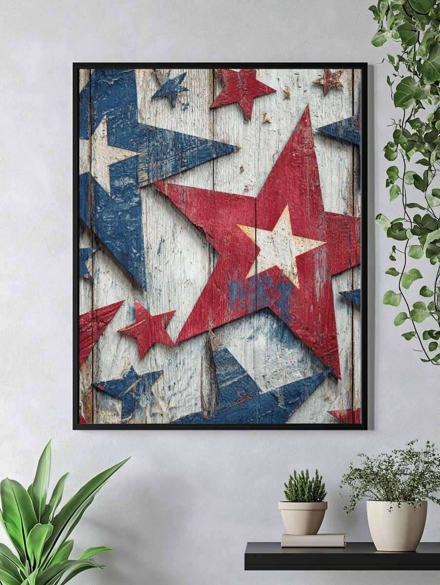 Rustic Stars Wall Art Poster. — room view 4
