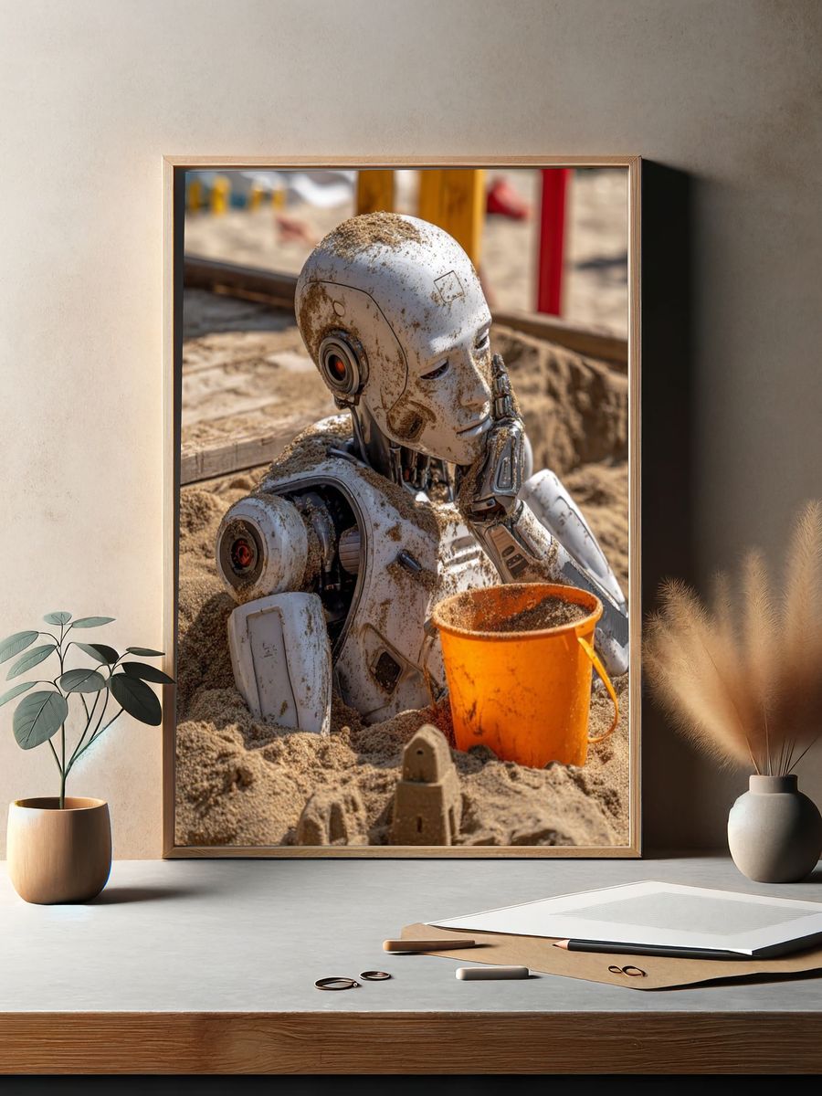 Robot in Sand — Contemporary Print. — room view 2