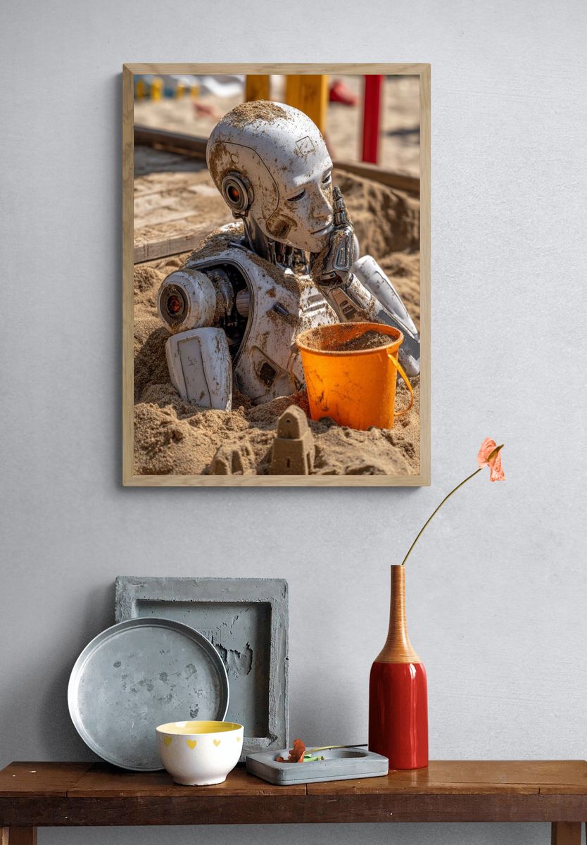 Robot in Sand — Contemporary Print. — room view 3