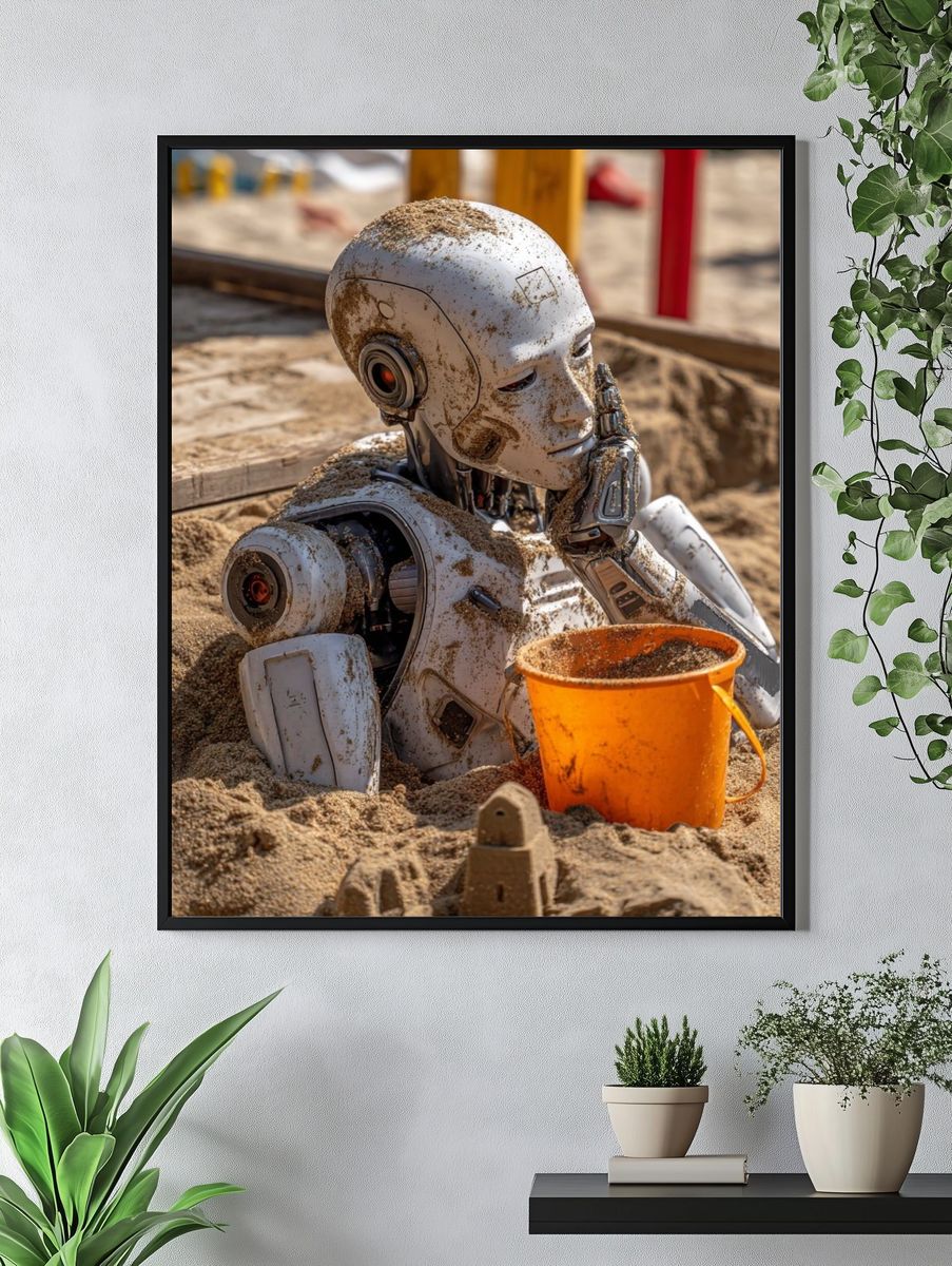 Robot in Sand — Contemporary Print. — room view 4