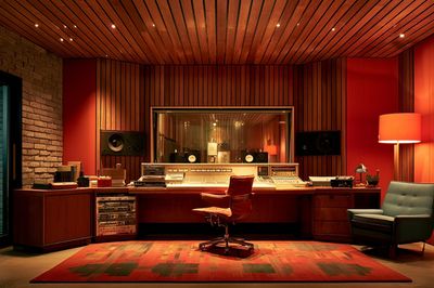 Vintage Recording Studio Interior Poster. poster