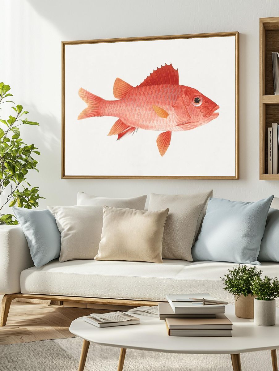 Red Snapper Watercolor Print. — room view 2