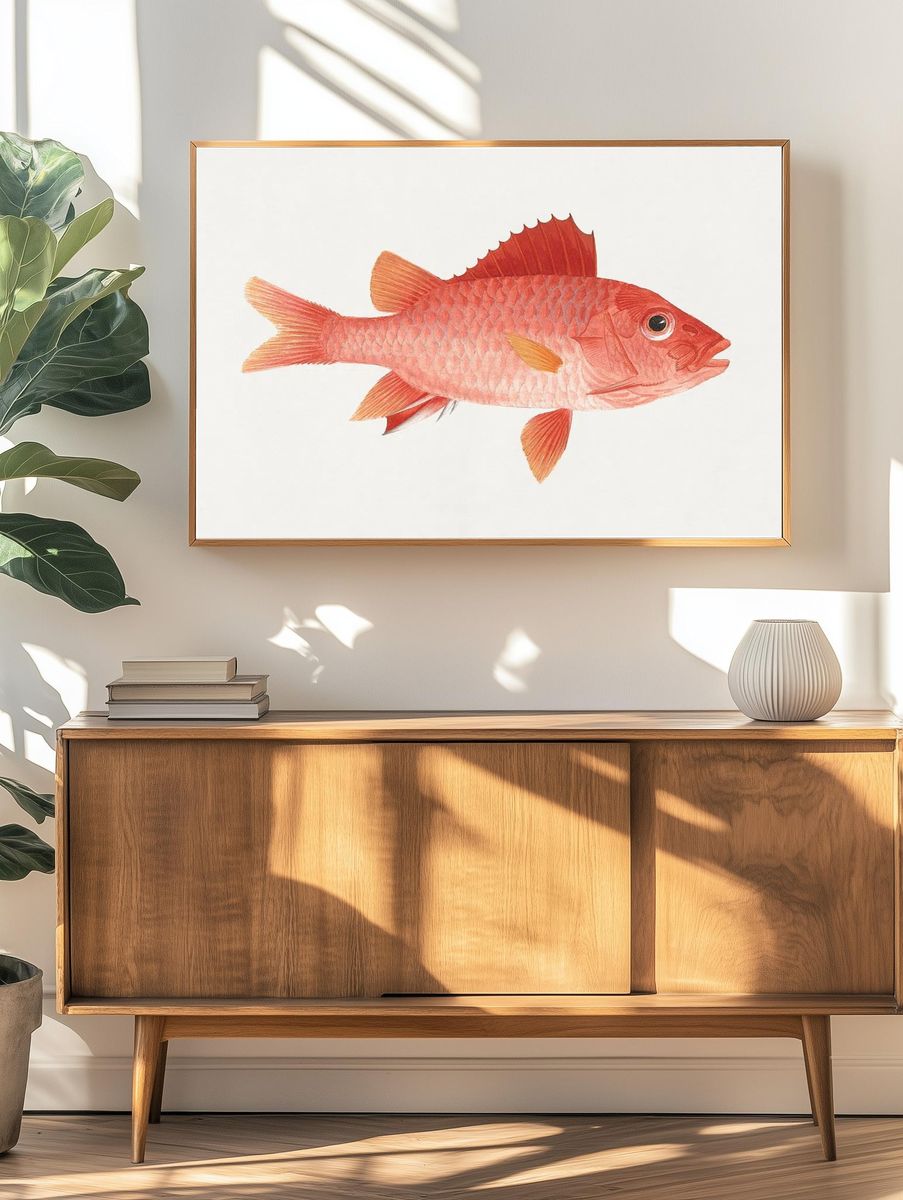 Red Snapper Watercolor Print. — room view 3