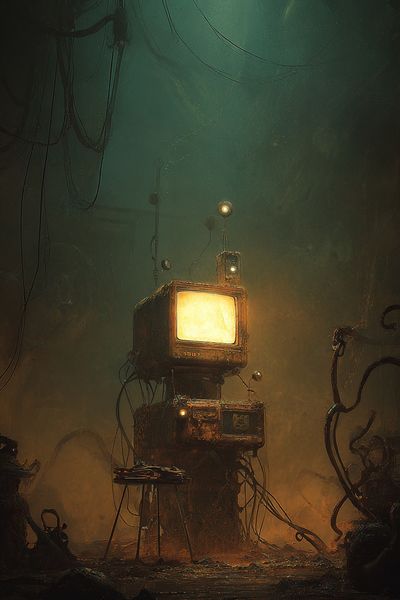 Retro Futuristic Computer — Digital Art Print. poster print