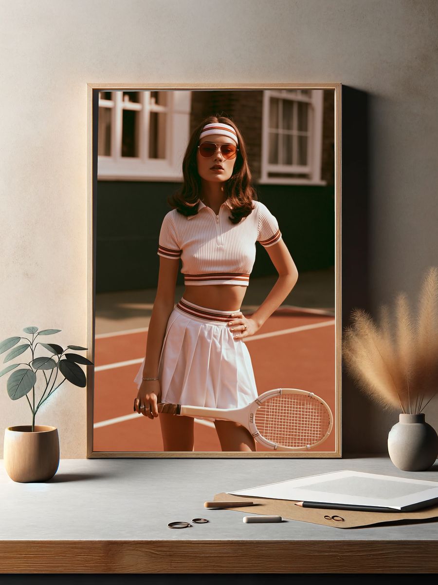 Retro Tennis Portrait Poster. — room view 2