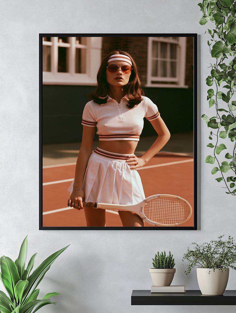 Retro Tennis Portrait Poster. — room view 4