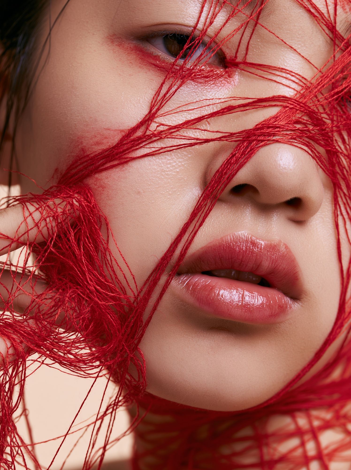 Red Thread Portrait Poster. poster — photography art