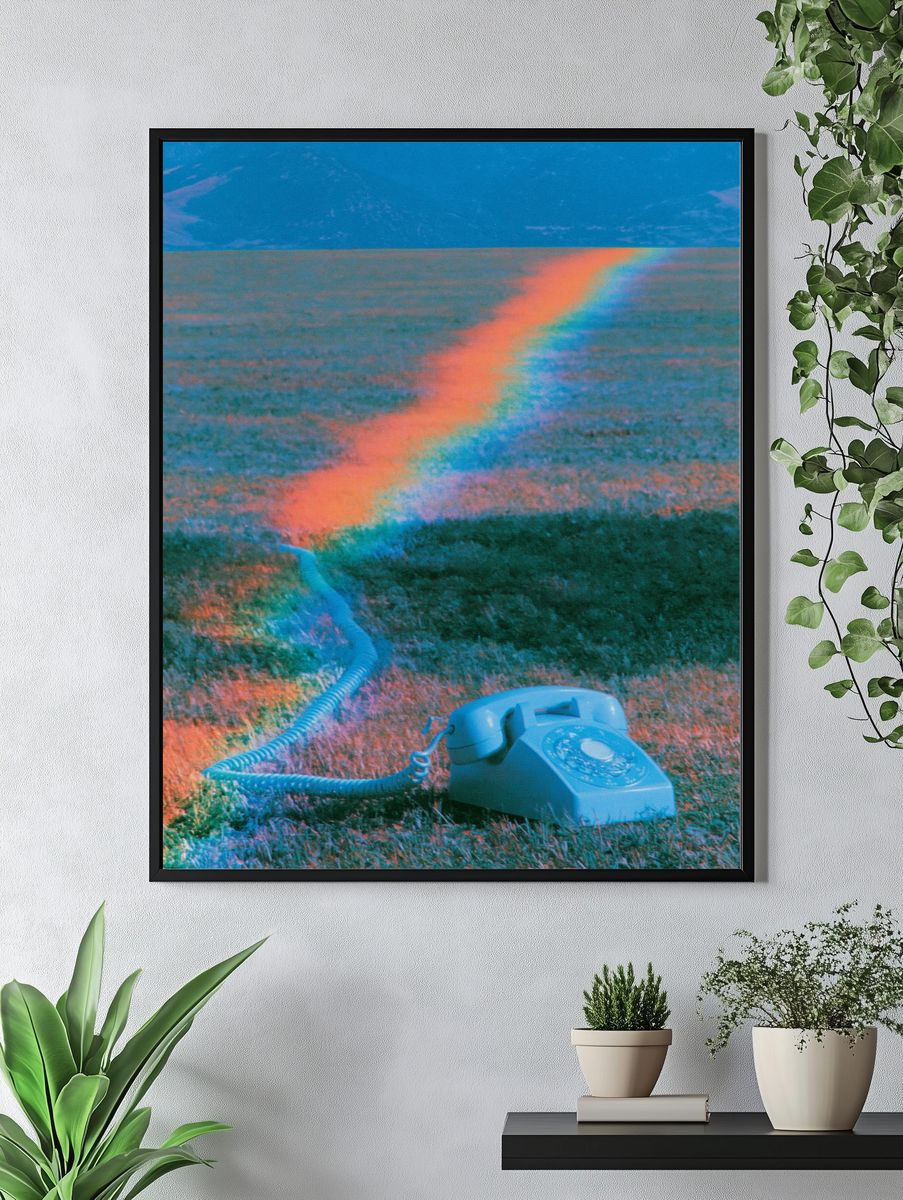 Rainbow Telephone Field Photography Poster. — room view 4