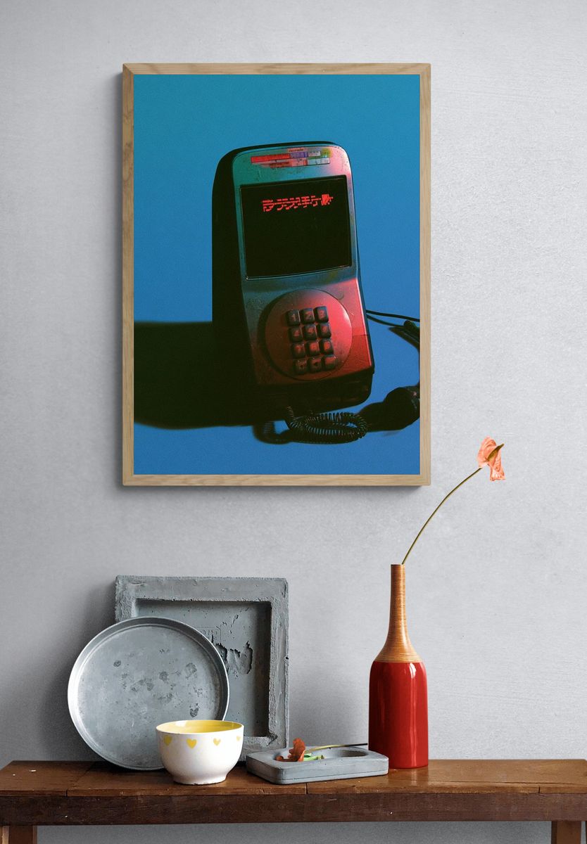 Retro Payphone Neon Poster. — room view 3