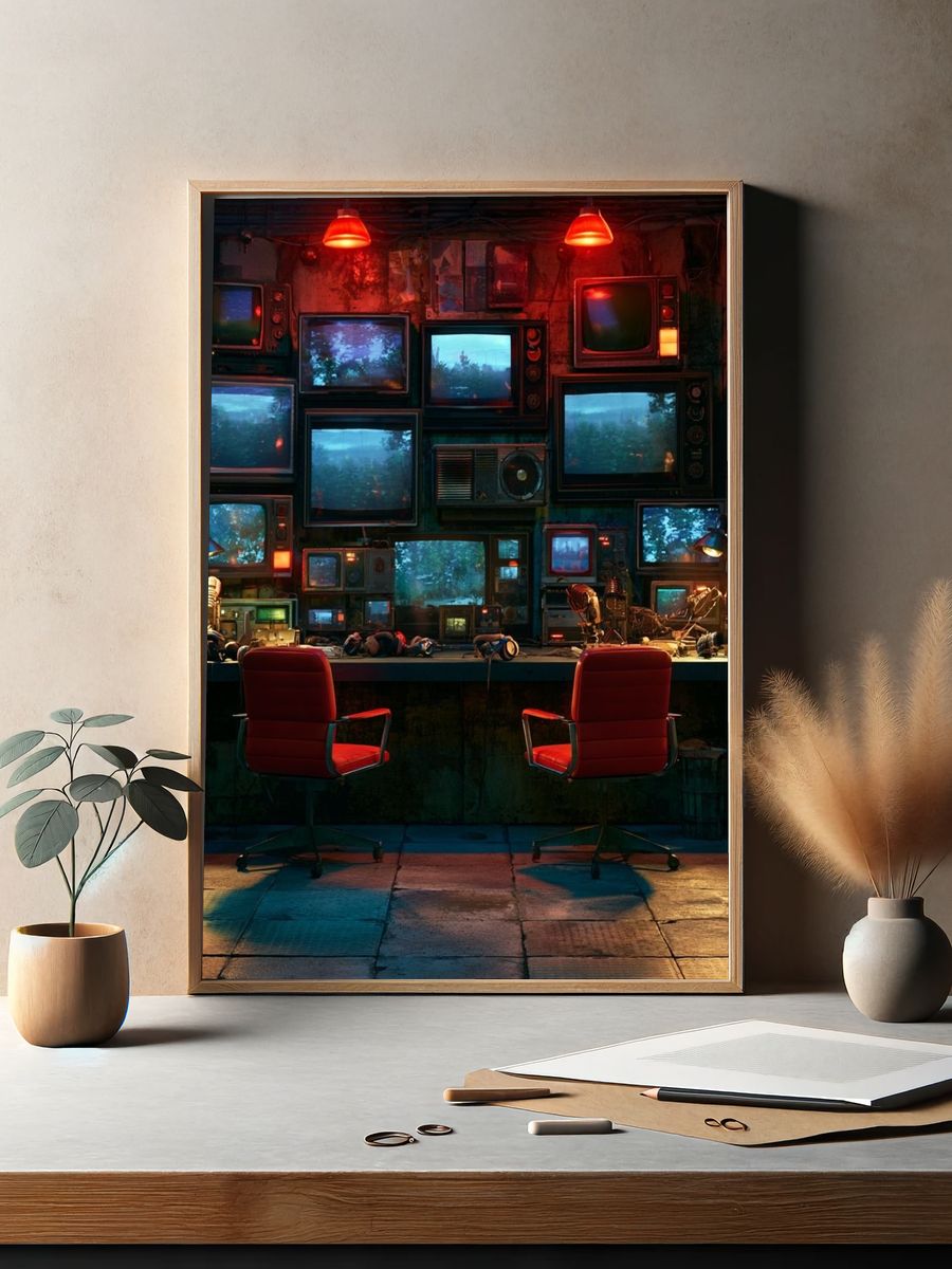 Retro TV Control Room Poster. — room view 2