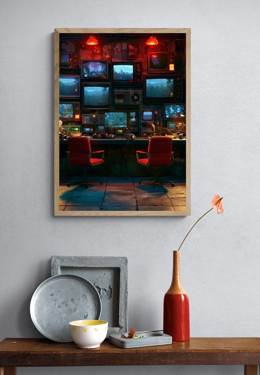 Retro TV Control Room Poster. — room view 3