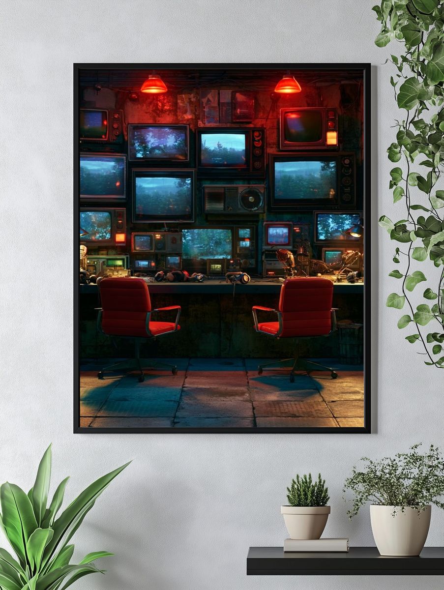 Retro TV Control Room Poster. — room view 4