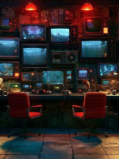 Retro TV Control Room Poster. poster