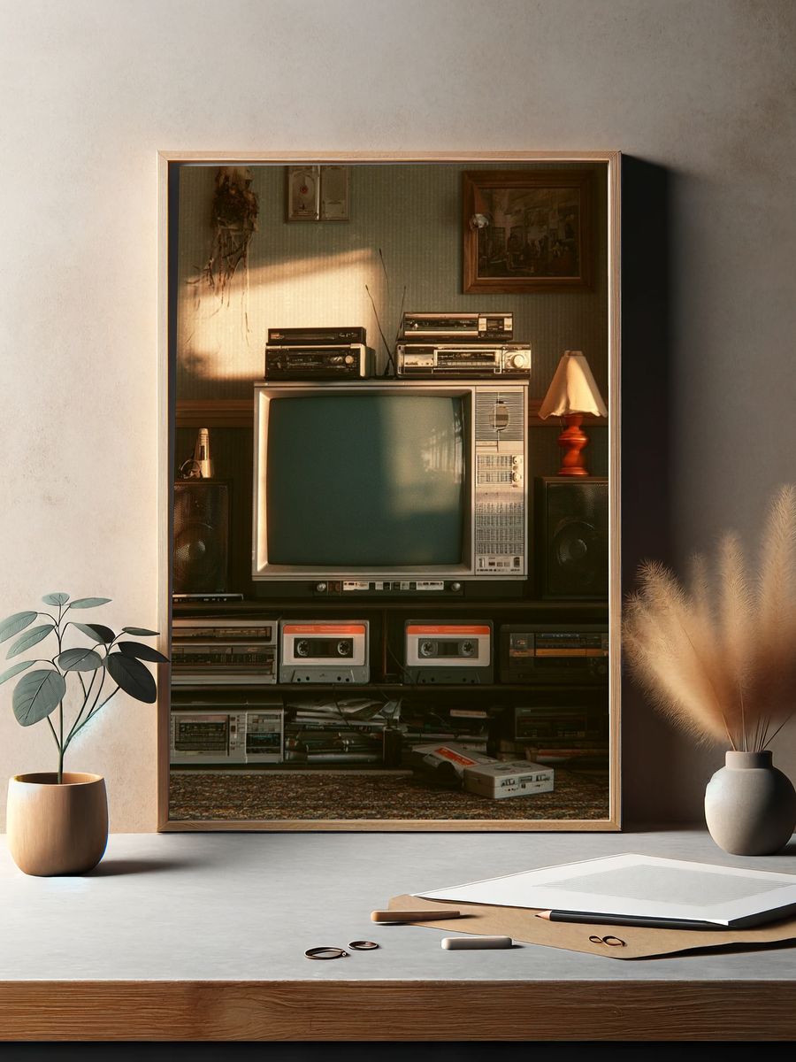 Retro Living Room TV Poster. — room view 2