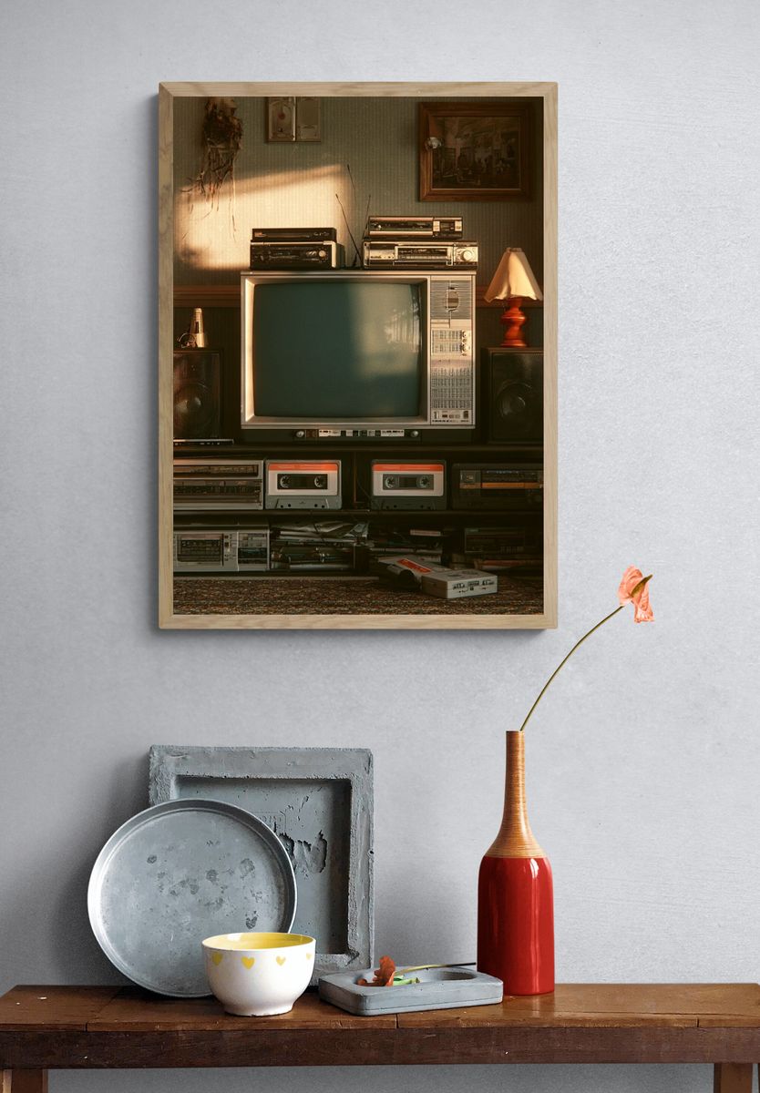 Retro Living Room TV Poster. — room view 3