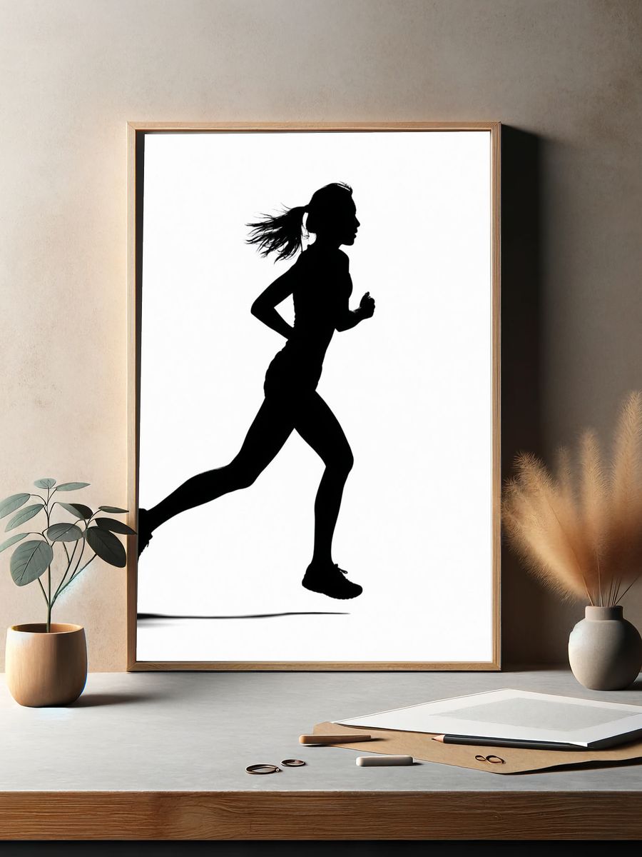 Running Woman Silhouette Poster. — room view 2
