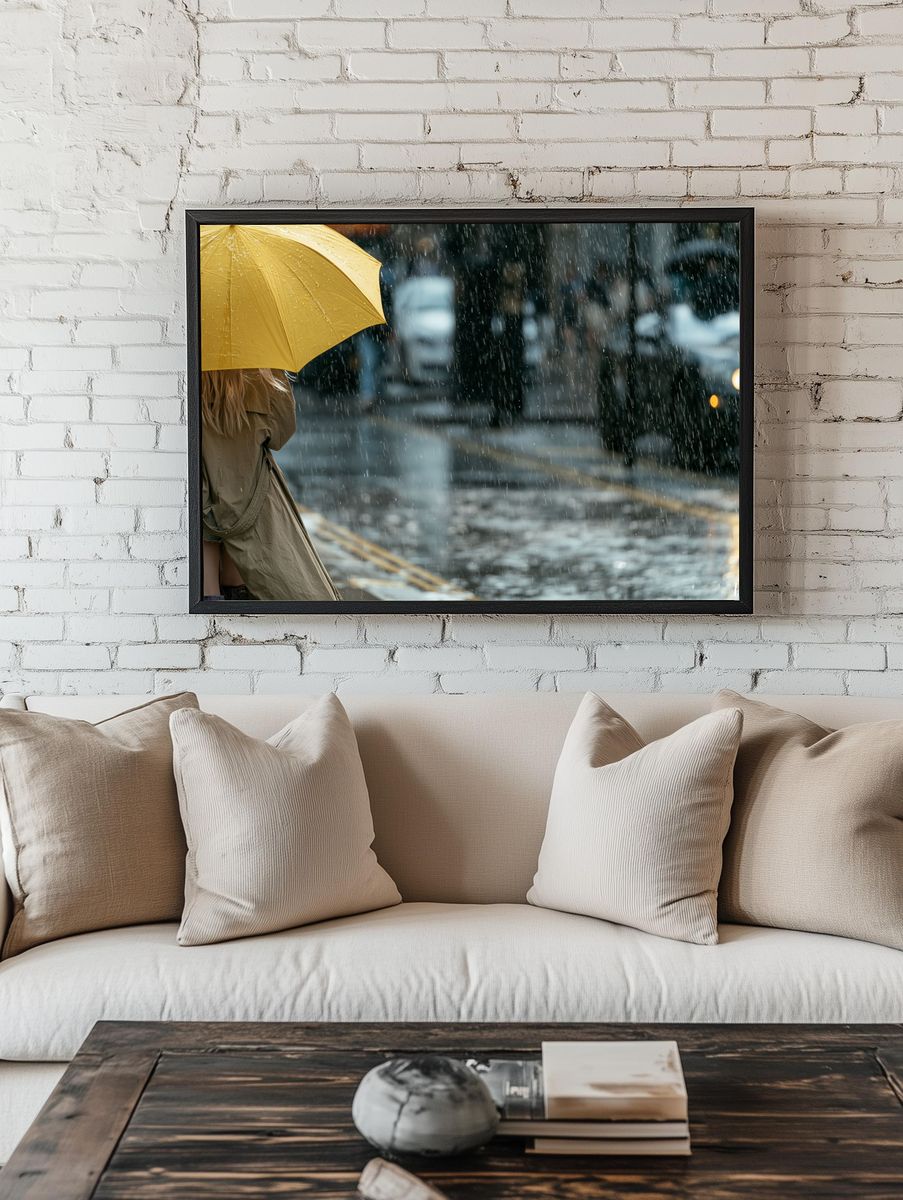 Rainy City Umbrella Photography Poster. — room view 1