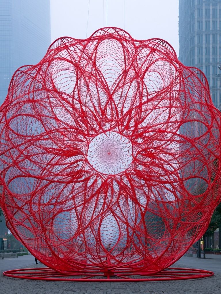 Red Urban Sculpture Photography Poster. poster detail