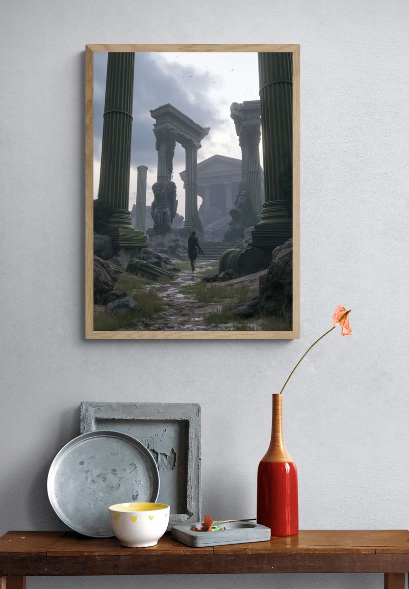 Ruined Temple Fantasy Poster. — room view 3